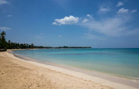 Caribbean beach with turquoise water at Las Terrenas, Samaná