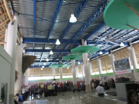 Interior of the Punta Cana International Airport arrivals hall in a historical 2015 photograph